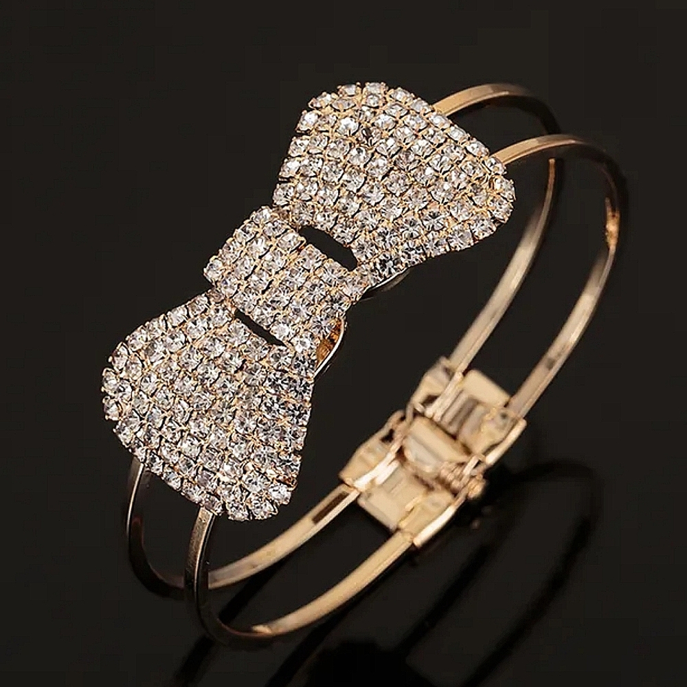 Gorgeous Feminine Elegant Pave Cubic Zirconia Cuff Bracelet